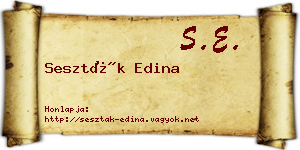 Seszták Edina névjegykártya