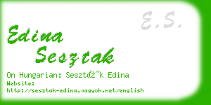 edina sesztak business card